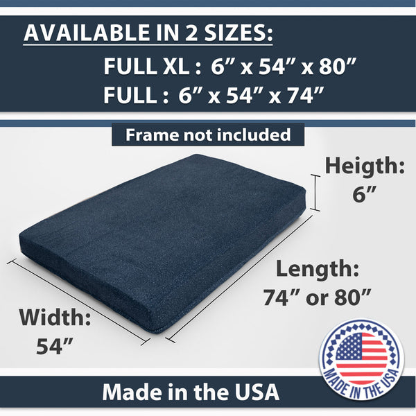 English Elm Memory Foam Infused Futon Mattress Full Xl - Versatile, Washable Cover & Thick Support For Guests B181P351988