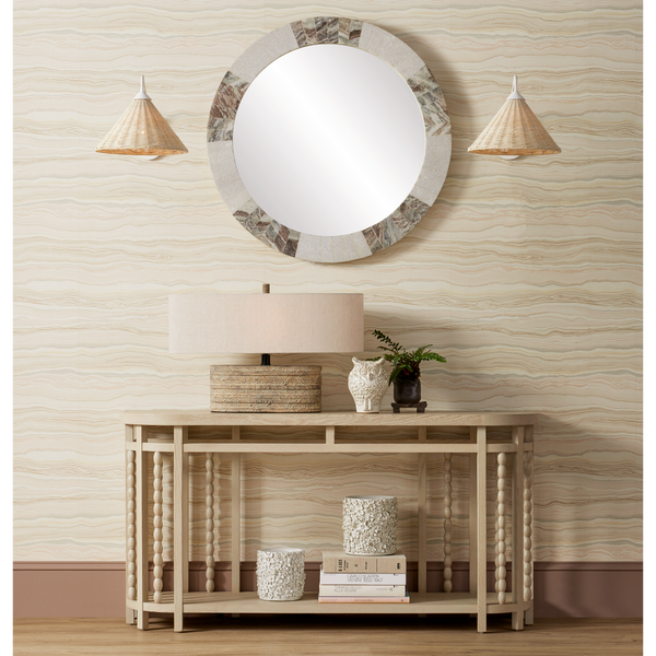 Innkeeper Rustic Oval Table Lamp - Elegant Terracotta Design with Vanilla Linen Shade for Home Decor