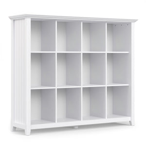 English Elm Acadian 12-Cube Storage Unit - Handcrafted Pine Organizer With Elegant White Finish For Home Décor B136P238606