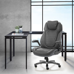 OSP Home Furnishings Bonded Leather Executive Chair with Lumbar Support Ergonomic Seating for Home Office ECH620867-EC2