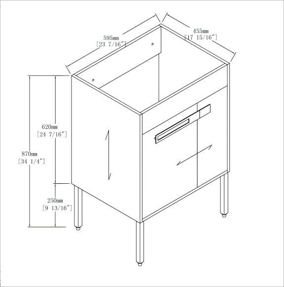 English Elm 24 Dual-Purpose 24" Bathroom Vanity Cabinet with Soft-Close Doors, Adjustable Shelf, Floor or Wall Mount W999104319