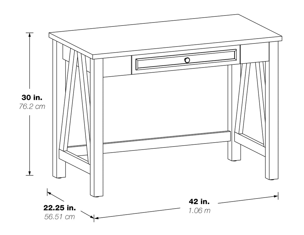 OSP Home Furnishings Quinton Writing Desk Salvage Oak