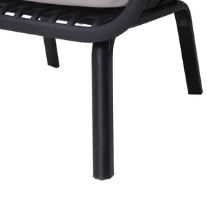 English Elm Christopher Knight Home® - Huron Outdoor PP Club Chair with Waterproof Olefin Cushions, Durable Plastic Frame and Iron Legs - Weather-Resistant Patio Seating Set Black+ Gray N775P178198B