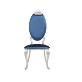 Royal Blue Velvet Dining Chairs, Set of 2 with Stainless Steel Legs