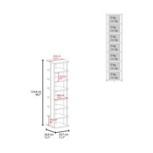 English Elm Odesto Eight Tier Vertical Shoe Tower Slim Melamine Organizer for Entryway or Closet B200P239110