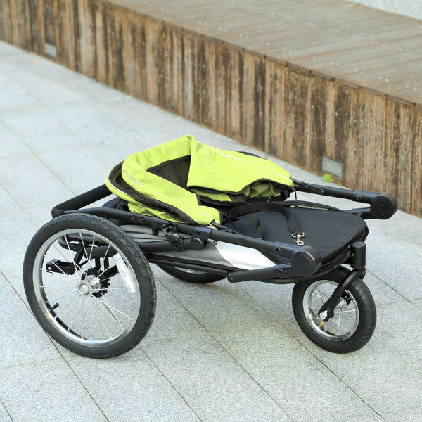 English Elm 3 Wheel Pet Stroller with One Hand Fold Steel Frame Oxford Fabric Terrain Ready T3971P406421