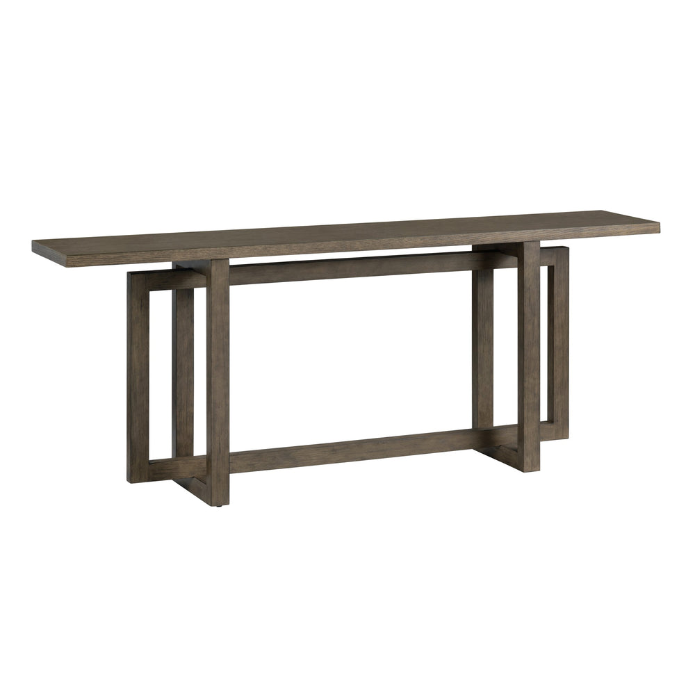 Crestview Collection Transitional Brown Wooden Console Table With Geometric Base For Living Room & Entryway Style Brown Solid Wood Cvfdr1216