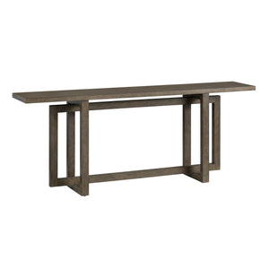 Crestview Collection Transitional Brown Wooden Console Table With Geometric Base For Living Room & Entryway Style Brown Solid Wood Cvfdr1216
