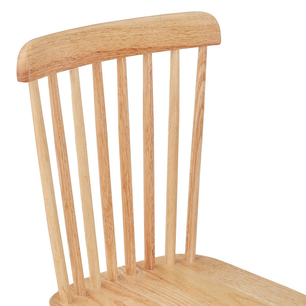 English Elm 4pieces Natural Rubber Wood Dining Chairs with Curved Backrests, 17" Seat Height, Stable Anti-Skid Feet W2720P193121