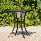 Christopher Knight Home® - Noble House - Ava Outdoor Cast Aluminum Bistro Table with Ice Bucket, Black Copper