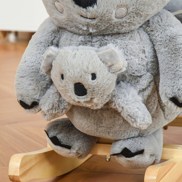 English Elm Qaba Giraffe Plush Toddler Rocking Ride on Toy with Sound and Safety Belt W2225P200375