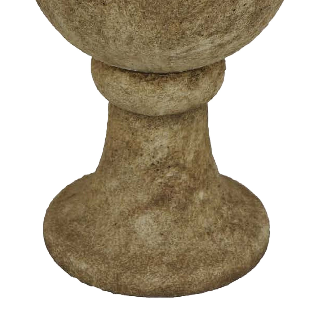 English Elm Deni Silver Porcelain Temple Jar with Pierced Lattice Lid for Mantel or Shelf Display Brown B056P416949