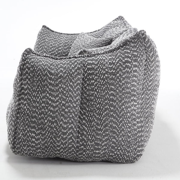 English Elm Soft Plush Foam Beanbag Chair for Two People, Square Recliner Sofa With Superfiber Comfort Embrace Grey W1996P252274