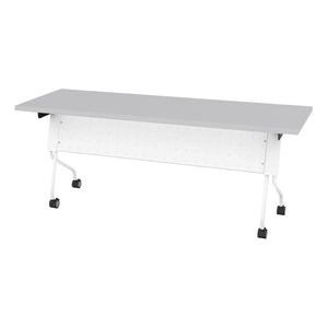 OSP Home Furnishings 6' Flip Top Nesting Training Table with Locking Casters for Office or Classroom Grey 84226WG