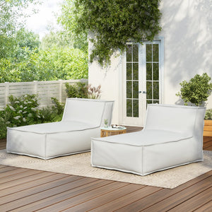 English Elm Christopher Knight Home® - Ramona Outdoor Bean Bag Lounge Chairs Set Of 2 - Weather-Resistant, Plush Foam For Ultimate Comfort N775P265560G-S2