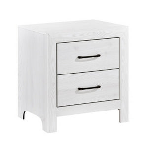 English Elm Eby White 2 Drawer Nightstand with Black Nickel Pulls for Modern Bedroom B056P416878
