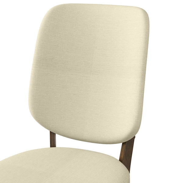 English Elm Dellers Mid-century Upholstered Dining Chair Set Walnut Tapered Legs Foam Cushion Oatmeal B127P495084