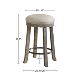 INK+IVY Oaktown Industrial Swivel Counter Stool II104-0370 Cream/Reclaimed Grey