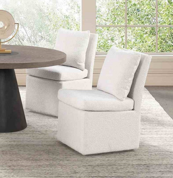 English Elm Contemporary Northall Arm Chair with Sleek Upholstery and Minimalist Profile for Modern Dining Spaces White 28 L x 22 W x 37 H B2741P406962