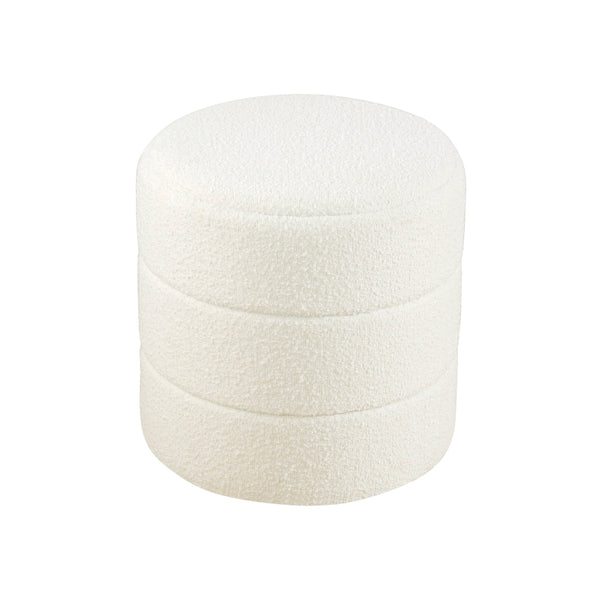 English Elm Soa Woven Fabric Cube Ottoman with Tray Lid and Hidden Storage for Living Rooms Cream B056P416995