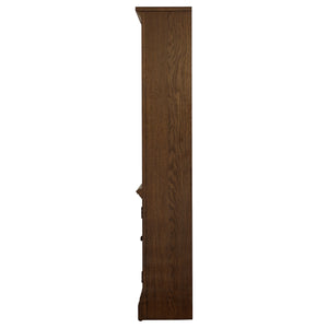English Elm Stigham Burnished Oak Bookcase with 5-Tier Shelves, 3 Adjustable, 2-Door Cabinet & Wire Management B062P357844