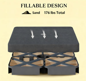 English Elm Sand Fillable Offset Umbrella Base Weight Plates Set Uv Resistant Outdoor Anchor T3971P427548