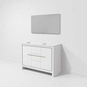 English Elm White Double Bath Vanity With 43 In. Mirror, Elegant White Quartz Top, And Ample Storage Solutions B2731S01492-GIGA