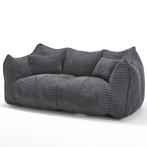 English Elm Soft Plush Foam Beanbag Chair for Two People, Square Recliner Sofa With Superfiber Comfort Embrace Black W1996P252276