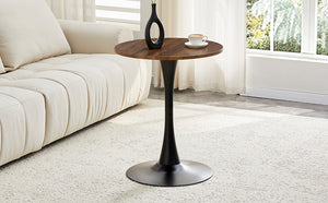 English Elm Round Faux Marble Tulip Dining Table Mid Century Pedestal Base for Compact Kitchens Walnut W2920P395713
