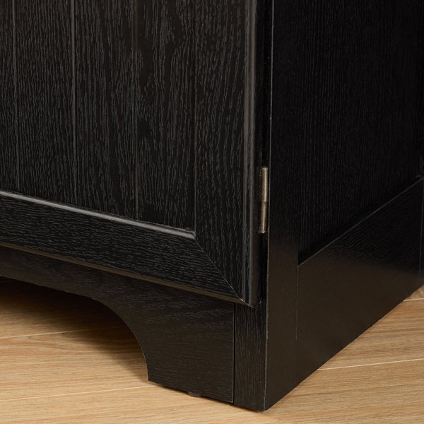 English Elm 72.4" Tall Storage Cabinet with 8 Doors and 4 Shelves, Oak Finish Large Freestanding Organizer for Home Black W2275P292651