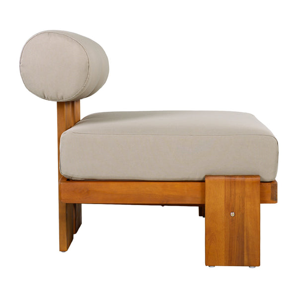 English Elm Patio Acacia Wood Club Chairs Set of 2 with Round Cushions for Outdoor Seating N776P387846D