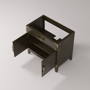 English Elm Brown Oak Single-Sink Vanity - 36" Wide, Stylish Storage, Soft-Close, Fully Assembled For Easy Setup B2731P259774