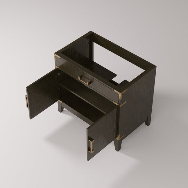 English Elm Brown Oak Single-Sink Vanity - 36" Wide, Stylish Storage, Soft-Close, Fully Assembled For Easy Setup B2731P259774