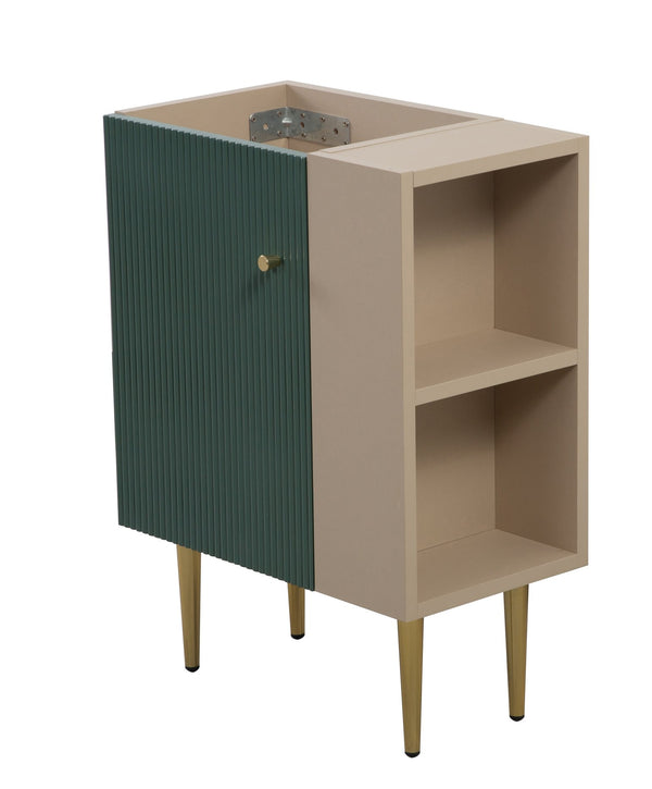 English Elm 21.6" Sage Green Bathroom Vanity Base with Open Shelf and Soft-close Cabinet W1920P385635