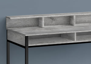 English Elm Computer Desk with Hutch and Shelves, 48" Workstation with Sturdy Metal Frame for Home Office Use Grey 51 L x 26 W x 7 H B2710P219906