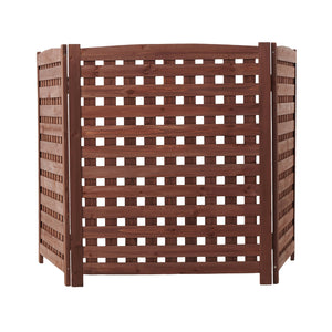 English Elm 3-panel Outdoor Slatted Wood Enclosure Screen for Ac Units Patios and Garden Areas Brown W2640P290517