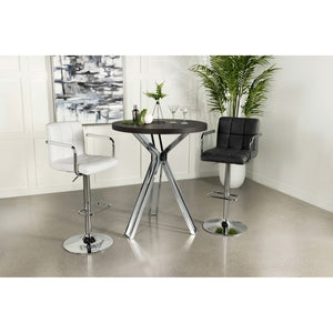 English Elm Edgerton Dark Oak Round Pub Table 35" High-Gloss Grain Finish with Sturdy Pedestal Base & Metal Legs B062P344984