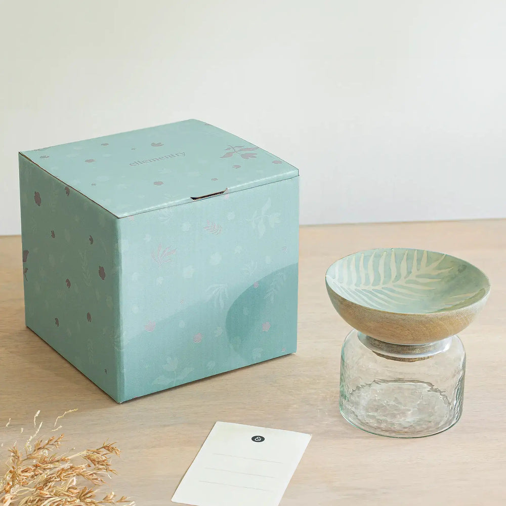 English Elm Glass Nut Jar With Wooden Lid – Elegant 350 Ml Storage For Snacks, Nuts, And Pantry Essentials B346P327360