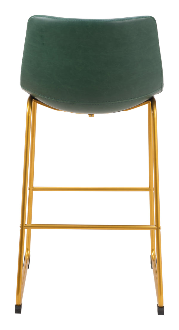 Augusta Barstool - Set of 2 Green & Gold 109961 Zuo Modern