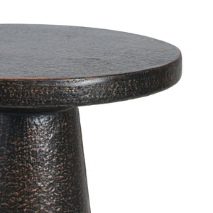 English Elm Mgo Compact Side Table Weatherproof Magnesium Oxide Build for Patio or Living Room Black N776P372343B