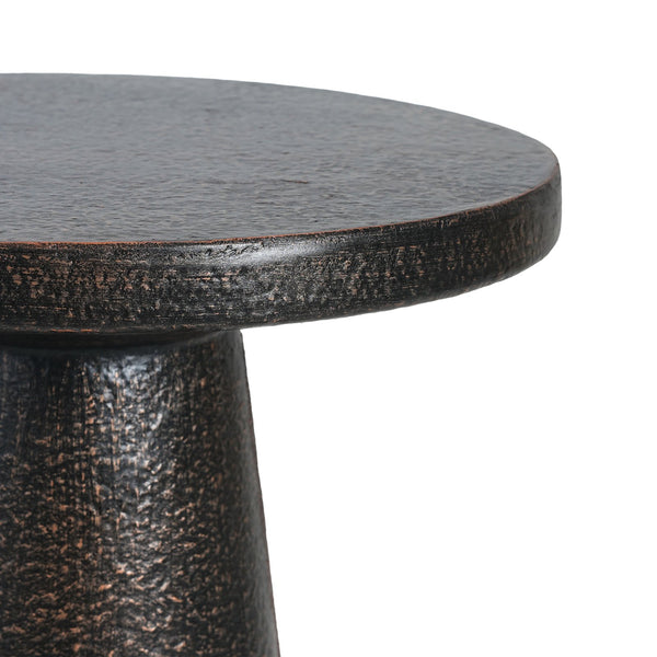 English Elm Mgo Compact Side Table Weatherproof Magnesium Oxide Build for Patio or Living Room Black N776P372343B