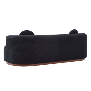 English Elm Compressed Three Seat Sofa with Rubberwood Base Polyester Upholstered Living Room Couch N771P392415H_N771P392416H