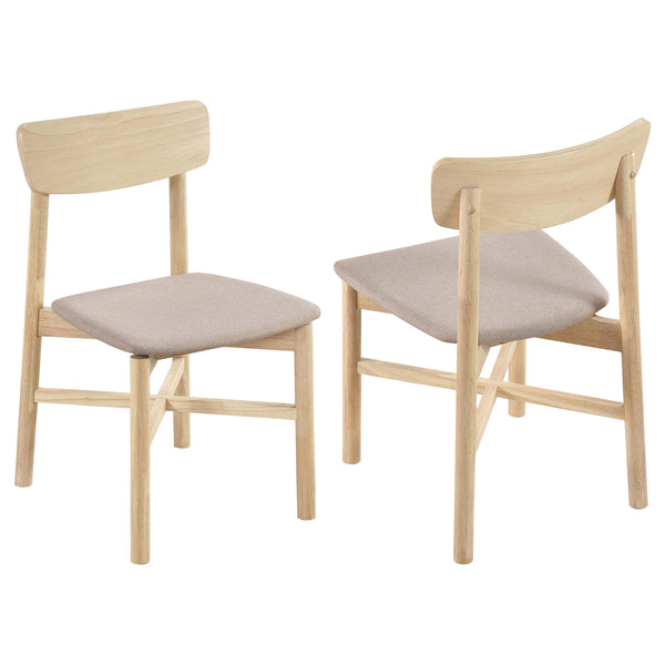 English Elm Svenstra White Washed Dining Side Chair Set of 2 – Swedish Modern Tilted Back, Tan Upholstered Comfort B062P375512