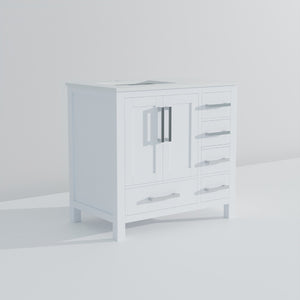 English Elm White Bath Vanity With White Quartz Top, Soft-Close Drawers, And Thoughtful Storage Solutions B2731P258814-GIGA