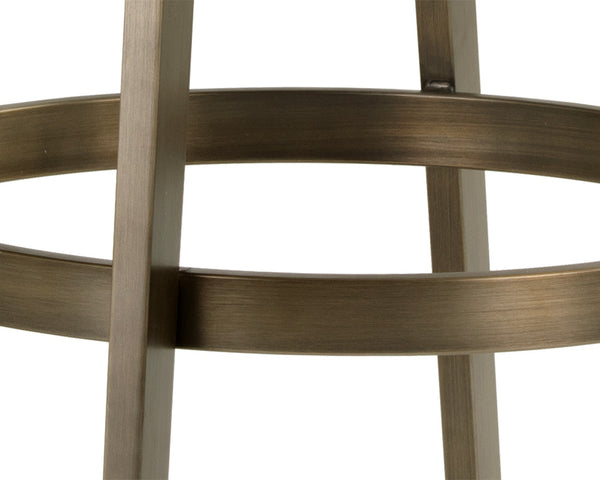 Sunpan Arizona Swivel Barstool - Stylish Art Deco Design with Antique Brass Finish and 360-Degree Comfort Castillo Cream