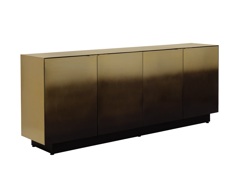 Sunpan Calvosa Sideboard - Captivating Ombre Design in Stainless Steel with Dark Bronze Finish, Handcrafted Elegance