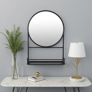 English Elm Filo Square Mirrored Wall Accent with Raised Tray Frame and Speckled Artisan Finish B056P416954