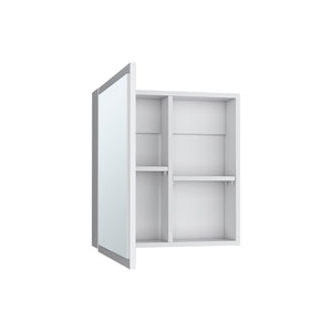 English Elm Medicine Cabinet Clayton White with Mirrored Door, Space-Saving Engineered Wood, Four Shelves, 27"x24" B092P238725