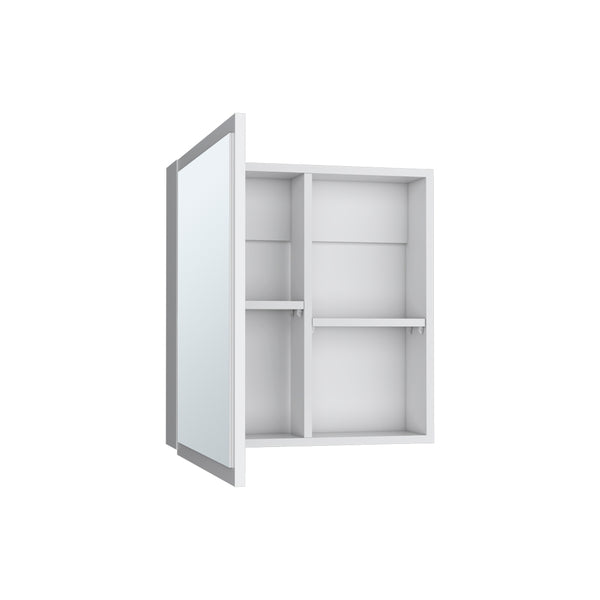 English Elm Medicine Cabinet Clayton White with Mirrored Door, Space-Saving Engineered Wood, Four Shelves, 27"x24" B092P238725