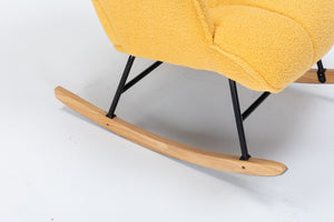 English Elm Rocking Glider Chair Teddy Upholstered High Back Nursery Accent Seat Modern Style B205P205671